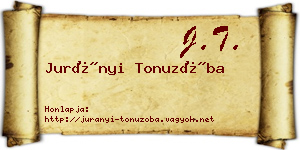 Jurányi Tonuzóba névjegykártya